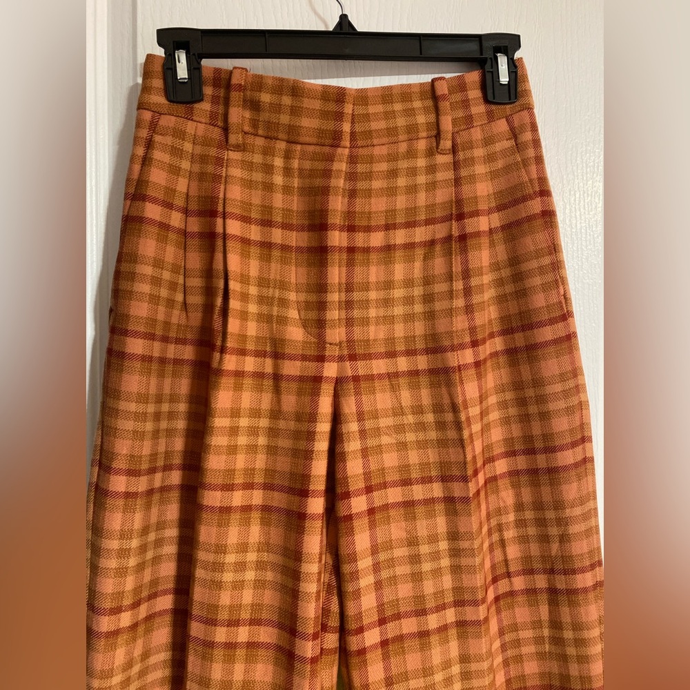 Aritzia Wilfred High Waisted Wool Blend Plaid Carnaby Carrot Ankle Pants Size 0 - Picture 6 of 14